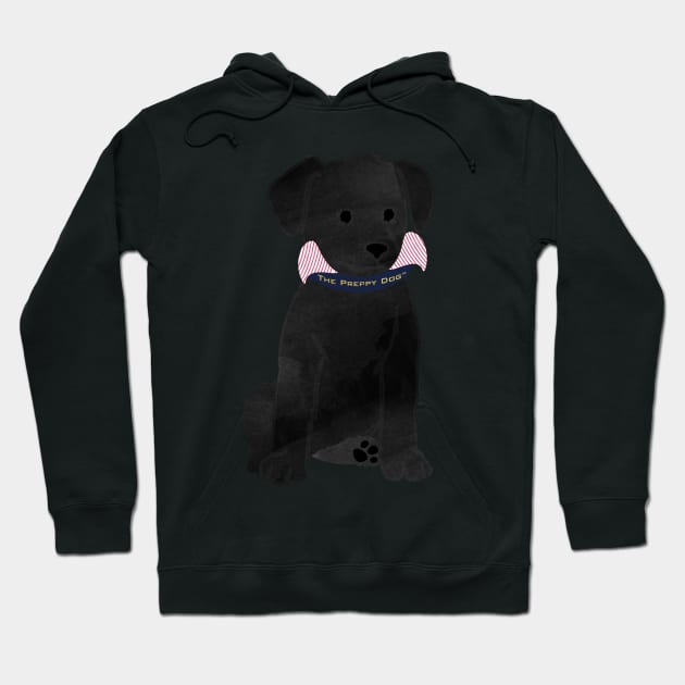 Cute Preppy Black Lab Puppy Dog Hoodie by emrdesigns